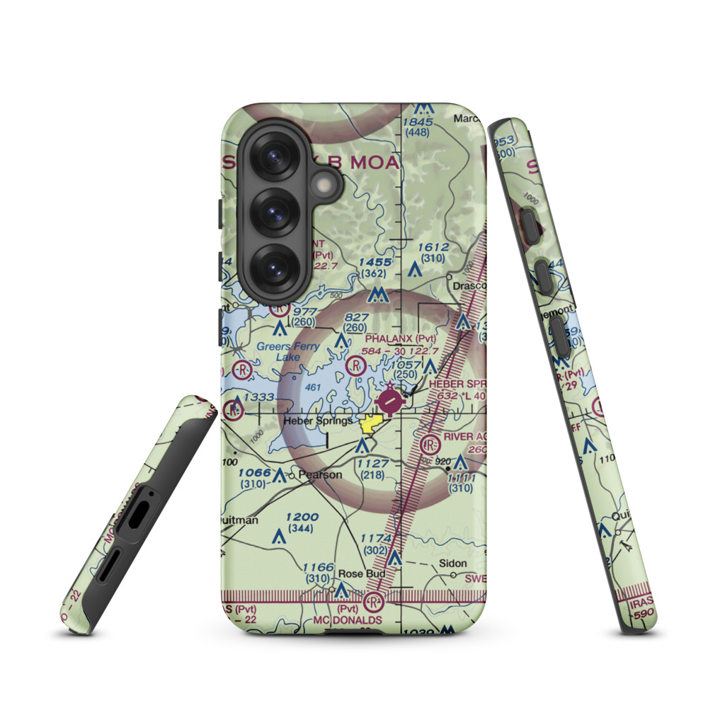 Phalanx Airport (30AR) VFR Sectional Samsung Phone Case Samsung Galaxy S25 model shown