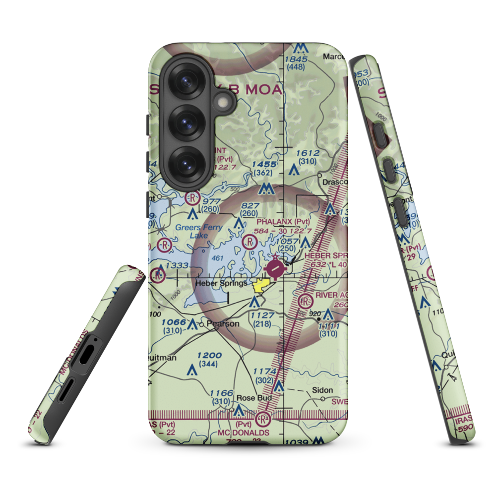 Phalanx Airport (30AR) VFR Sectional Samsung Phone Case Samsung Galaxy S25 Plus model shown