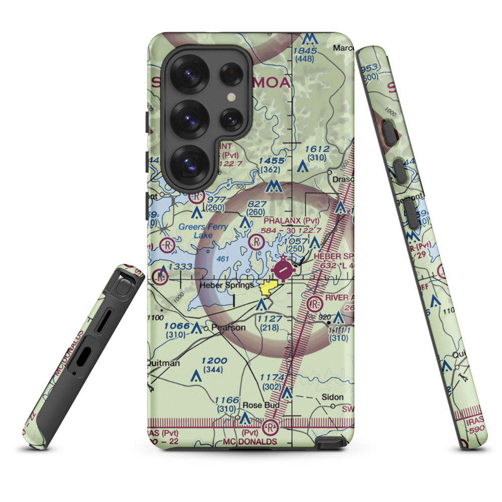 Phalanx Airport (30AR) VFR Sectional Samsung Phone Case Samsung Galaxy S25 Ultra model shown