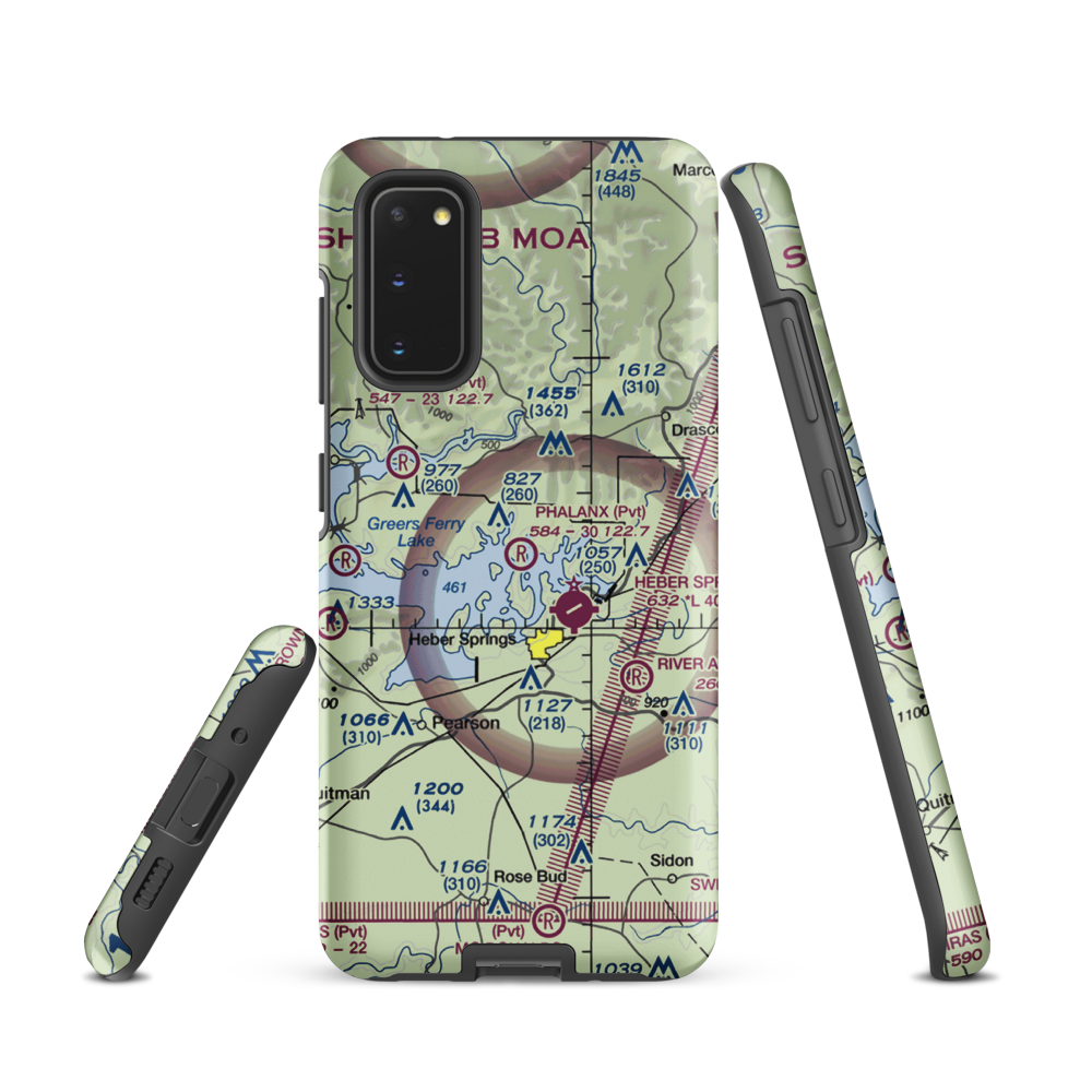 Phalanx Airport (30AR) VFR Sectional Samsung Phone Case Samsung Galaxy S20 model shown