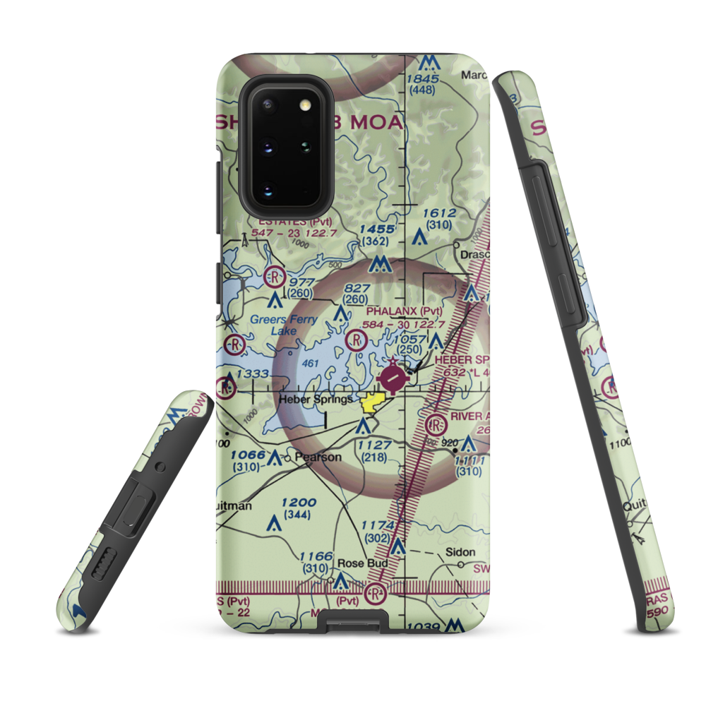 Phalanx Airport (30AR) VFR Sectional Samsung Phone Case Samsung Galaxy S20 Plus model shown