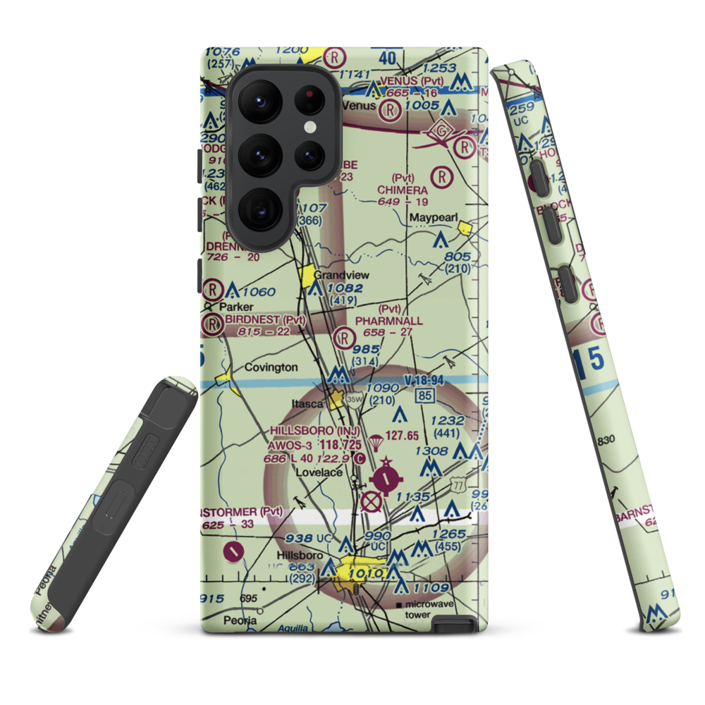 Pharmnall Airport (22TA) VFR Sectional Samsung Phone Case Samsung Galaxy S22 Ultra model shown