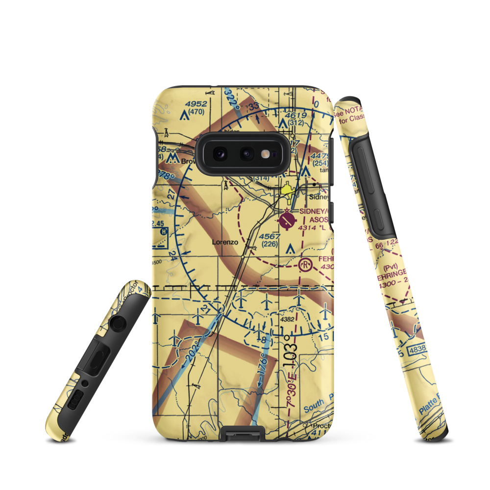 Phelps Airport (3NE9) VFR Sectional Samsung Phone Case Samsung Galaxy S10e model shown