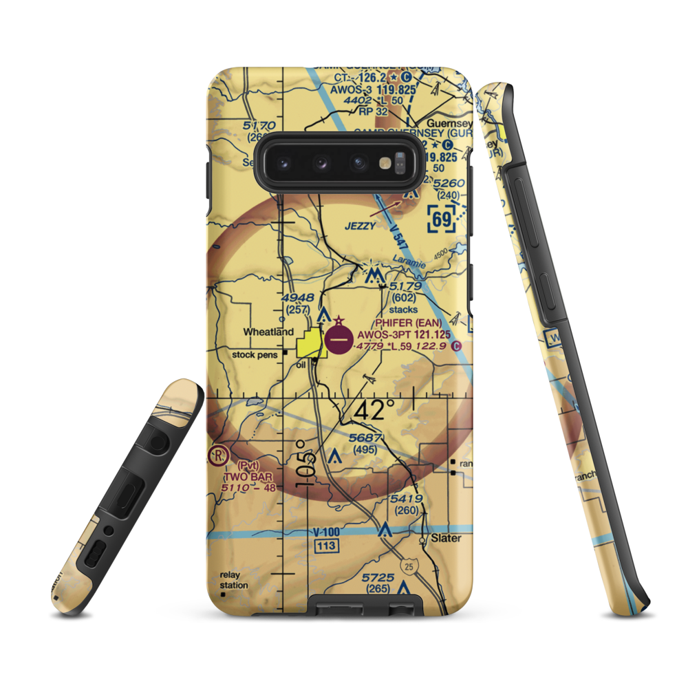 Phifer Airfield (EAN) VFR Sectional Samsung Phone Case Samsung Galaxy S10 Plus model shown