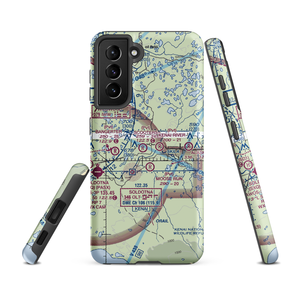 Phil's Airport (04AA) VFR Sectional Samsung Phone Case Samsung Galaxy S21 FE model shown