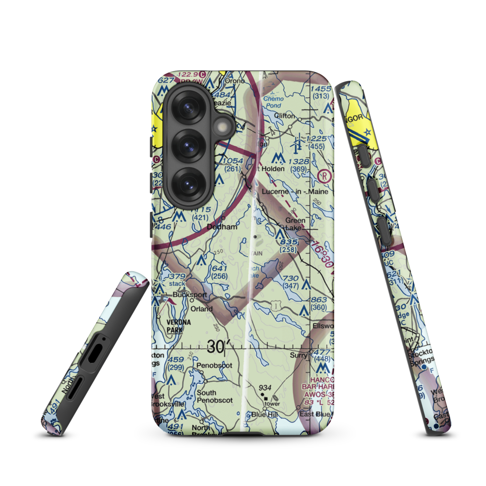 Philbrick Mountain Airport (72ME) VFR Sectional Samsung Phone Case Samsung Galaxy S25 model shown