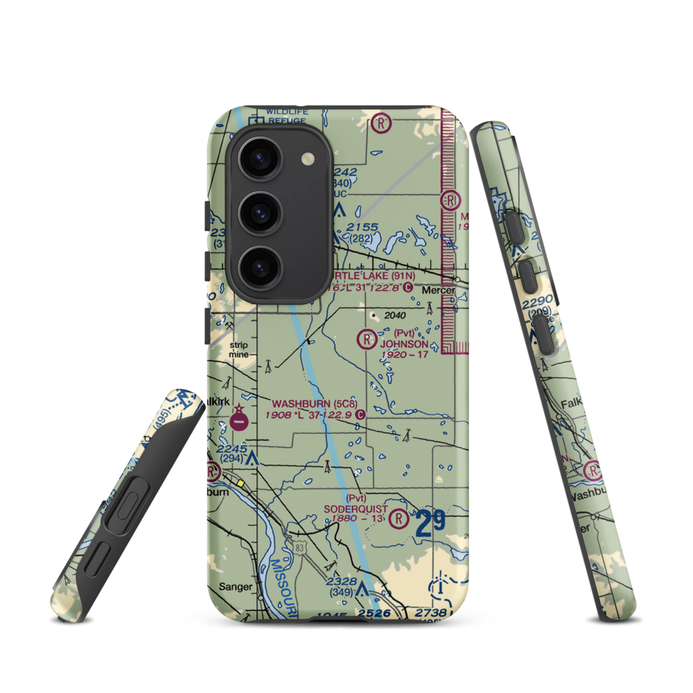 Philbrick Private Airstrip (NA79) VFR Sectional Samsung Phone Case Samsung Galaxy S23 model shown