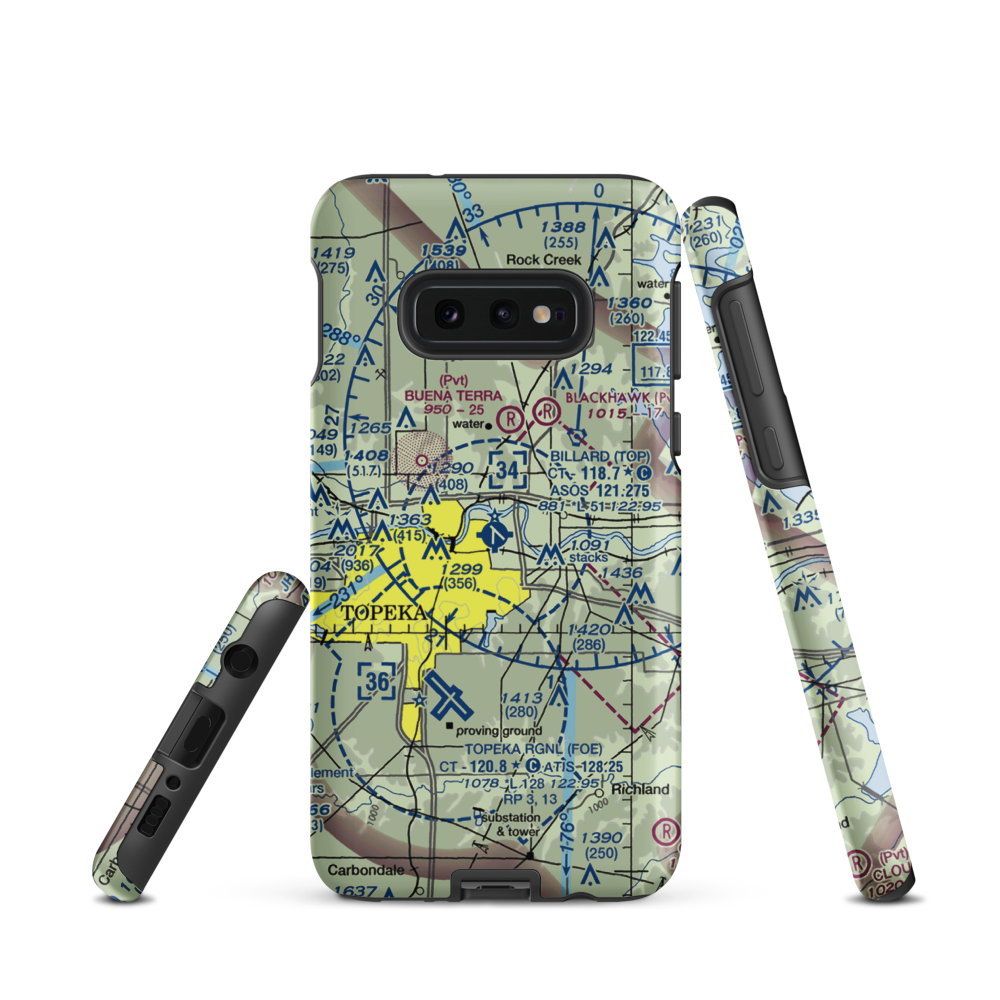 Philip Billard Municipal Airport (TOP) VFR Sectional Samsung Phone Case Samsung Galaxy S10e model shown