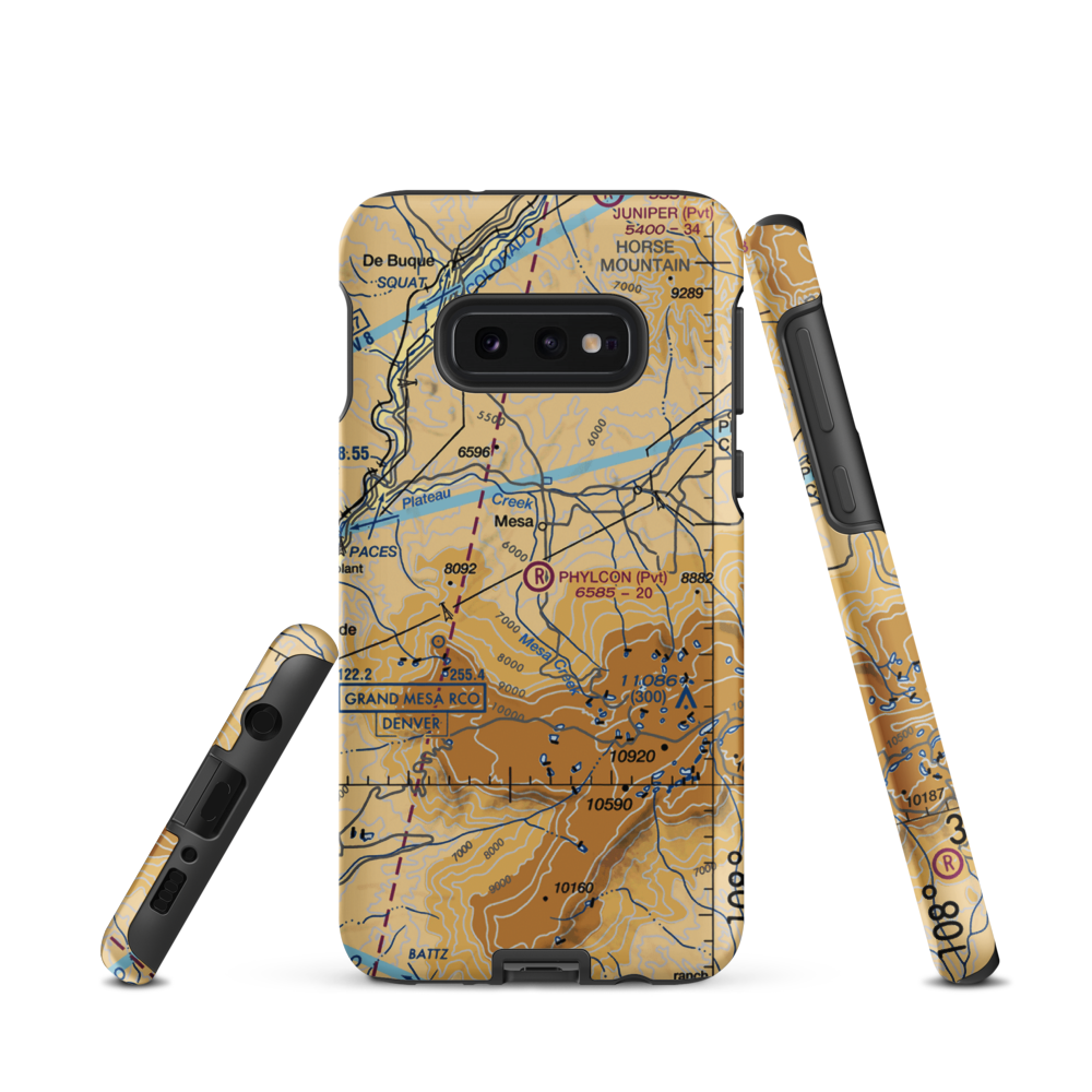 Phylcon Ranch Airport (9CO9) VFR Sectional Samsung Phone Case Samsung Galaxy S10 Plus model shown