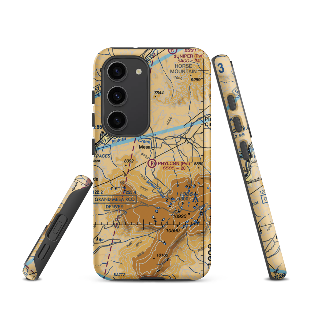 Phylcon Ranch Airport (9CO9) VFR Sectional Samsung Phone Case Samsung Galaxy S23 model shown