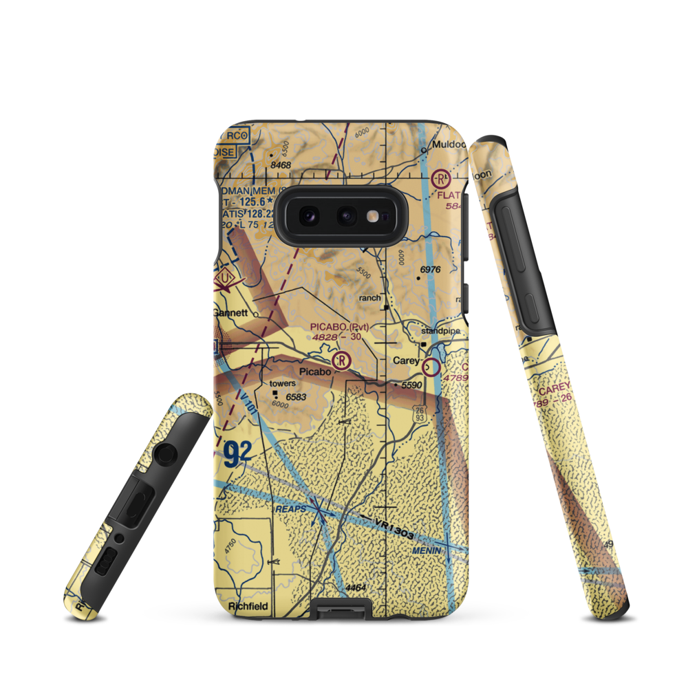 Picabo Airport (ID82) VFR Sectional Samsung Phone Case Samsung Galaxy S10 Plus model shown