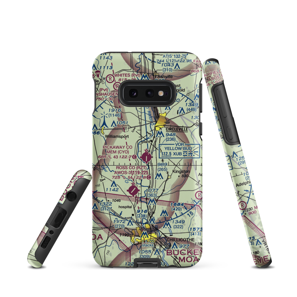 Pickaway County Memorial Airport (CYO) VFR Sectional Samsung Phone Case Samsung Galaxy S10 Plus model shown