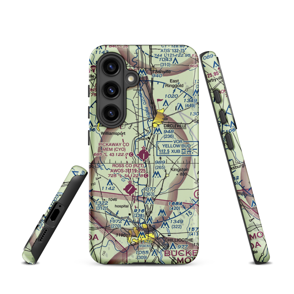 Pickaway County Memorial Airport (CYO) VFR Sectional Samsung Phone Case Samsung Galaxy S24 model shown