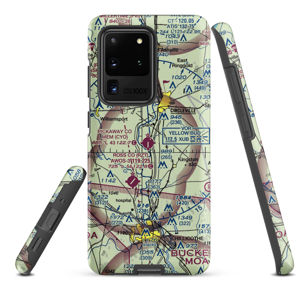 Pickaway County Memorial Airport (CYO) VFR Sectional Samsung Phone Case Samsung Galaxy S20 Ultra model shown