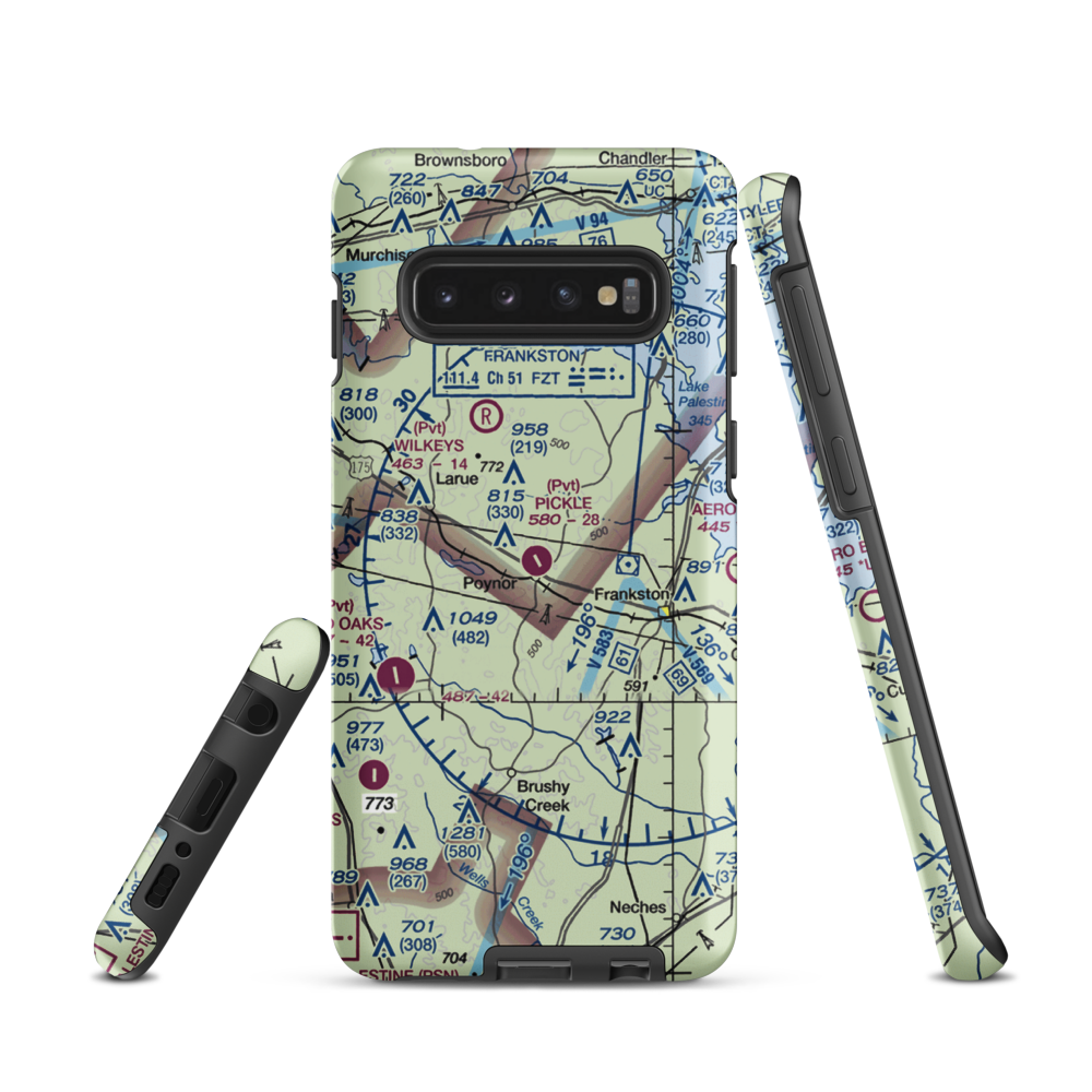 Pickle Plantation Airport (XS91) VFR Sectional Samsung Phone Case Samsung Galaxy S10 model shown