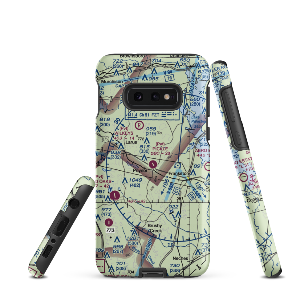 Pickle Plantation Airport (XS91) VFR Sectional Samsung Phone Case Samsung Galaxy S10e model shown