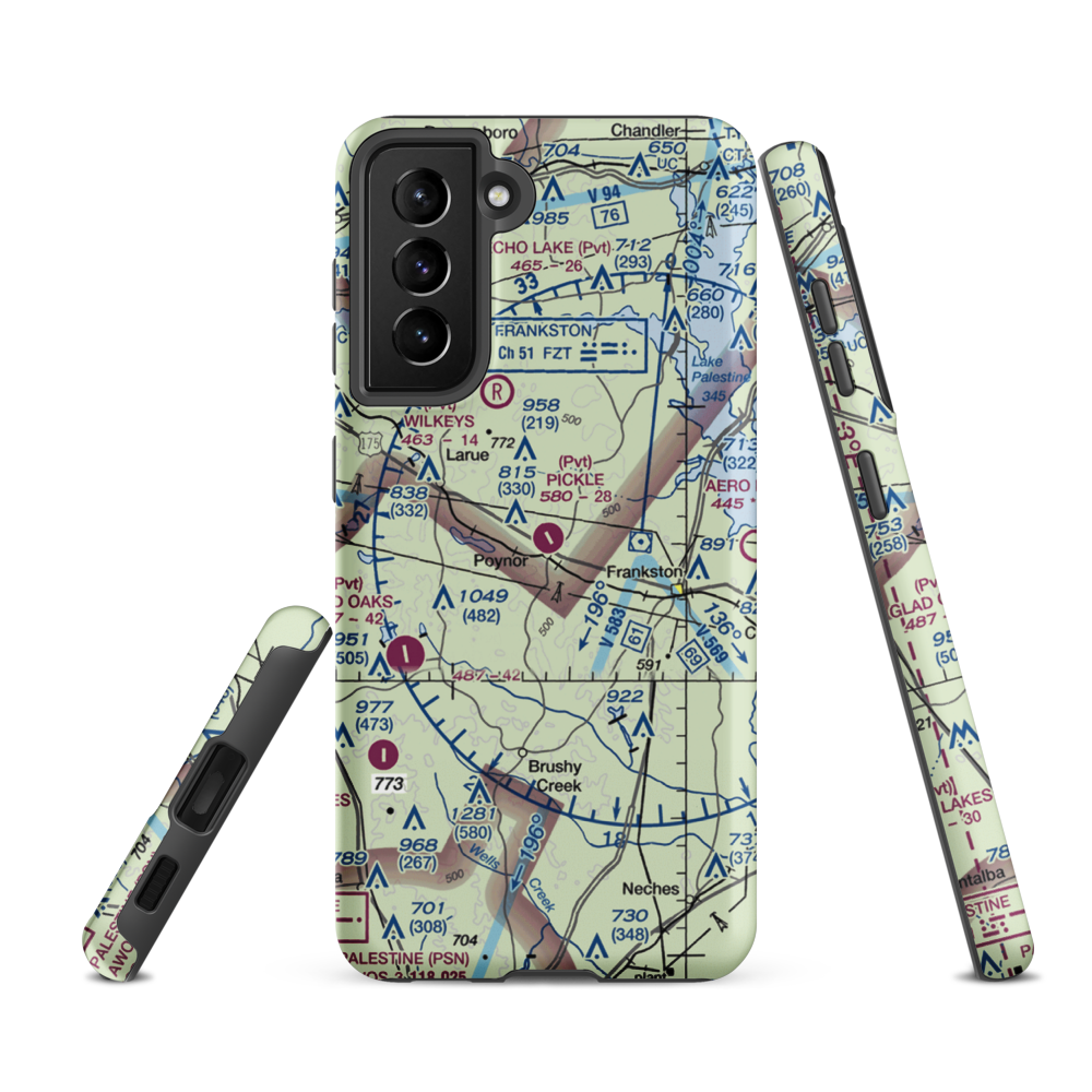 Pickle Plantation Airport (XS91) VFR Sectional Samsung Phone Case Samsung Galaxy S21 FE model shown