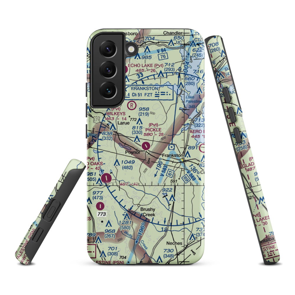 Pickle Plantation Airport (XS91) VFR Sectional Samsung Phone Case Samsung Galaxy S22 Plus model shown