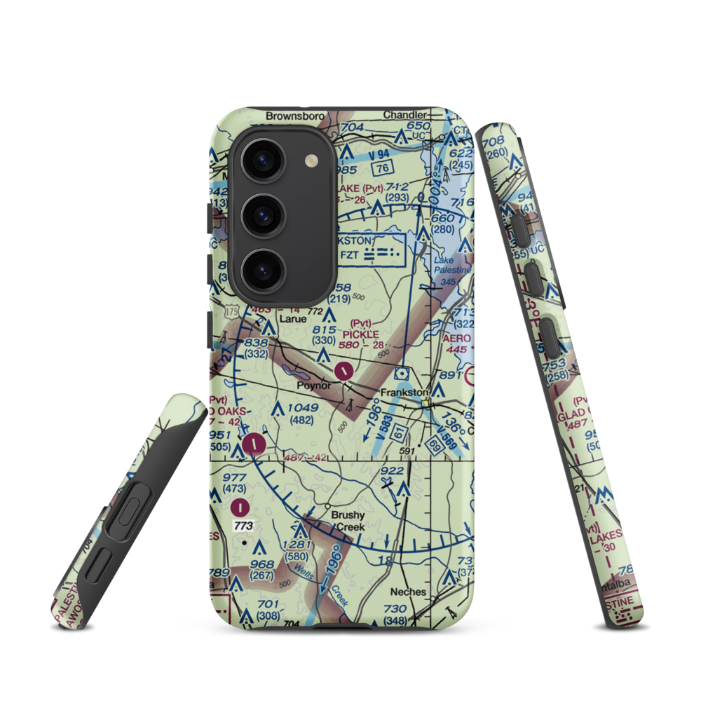 Pickle Plantation Airport (XS91) VFR Sectional Samsung Phone Case Samsung Galaxy S23 model shown