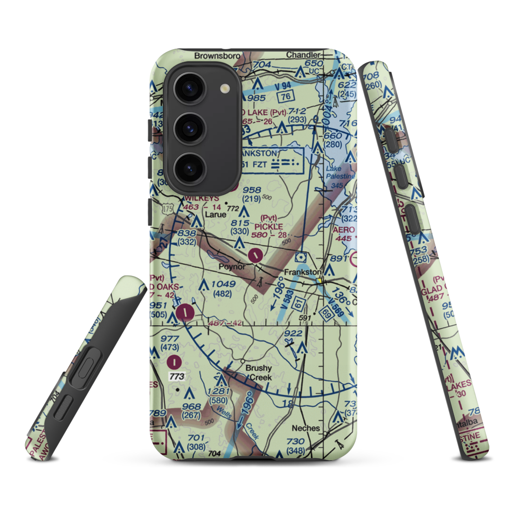 Pickle Plantation Airport (XS91) VFR Sectional Samsung Phone Case Samsung Galaxy S23 Plus model shown