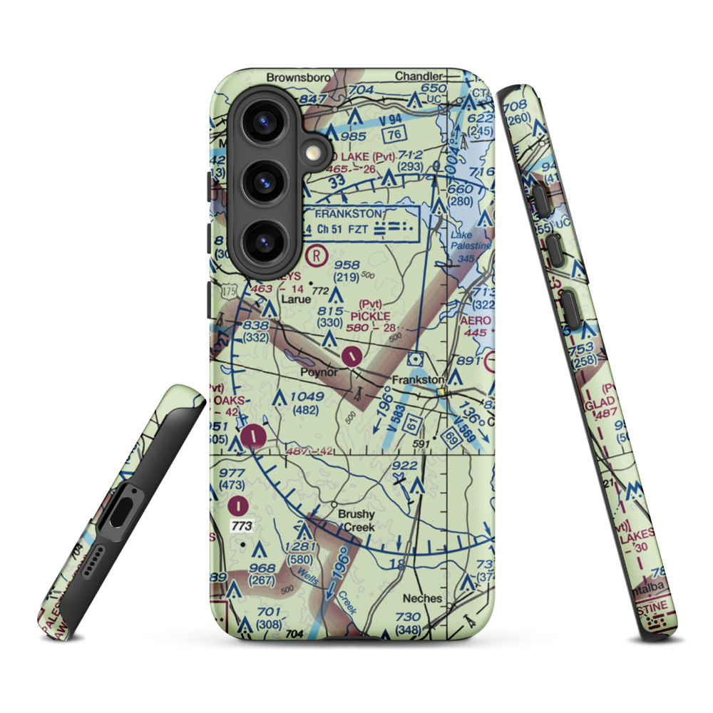 Pickle Plantation Airport (XS91) VFR Sectional Samsung Phone Case Samsung Galaxy S24 Plus model shown