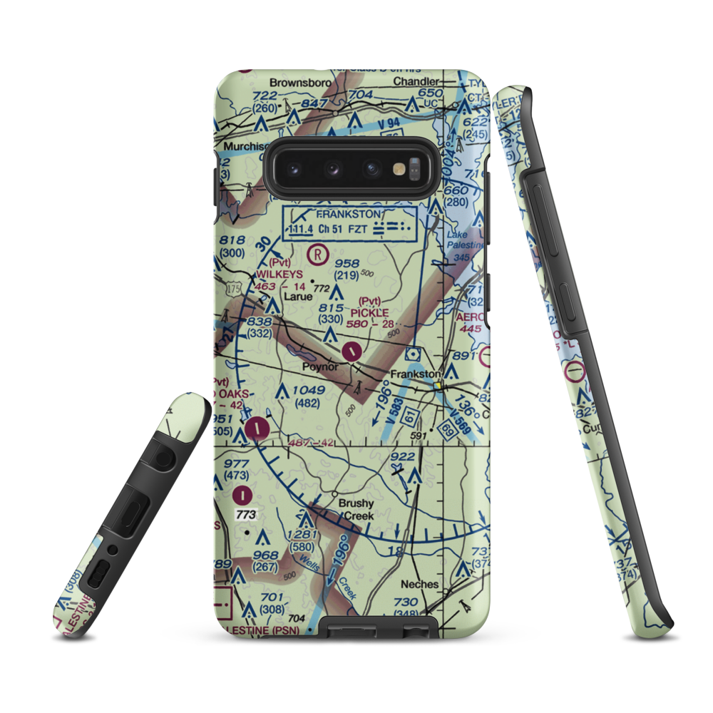 Pickle Plantation Airport (XS91) VFR Sectional Samsung Phone Case Samsung Galaxy S10 Plus model shown