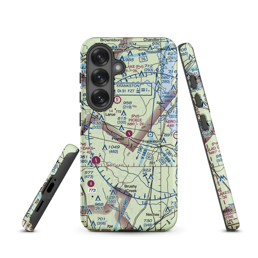 Pickle Plantation Airport (XS91) VFR Sectional Samsung Phone Case Samsung Galaxy S25 model shown