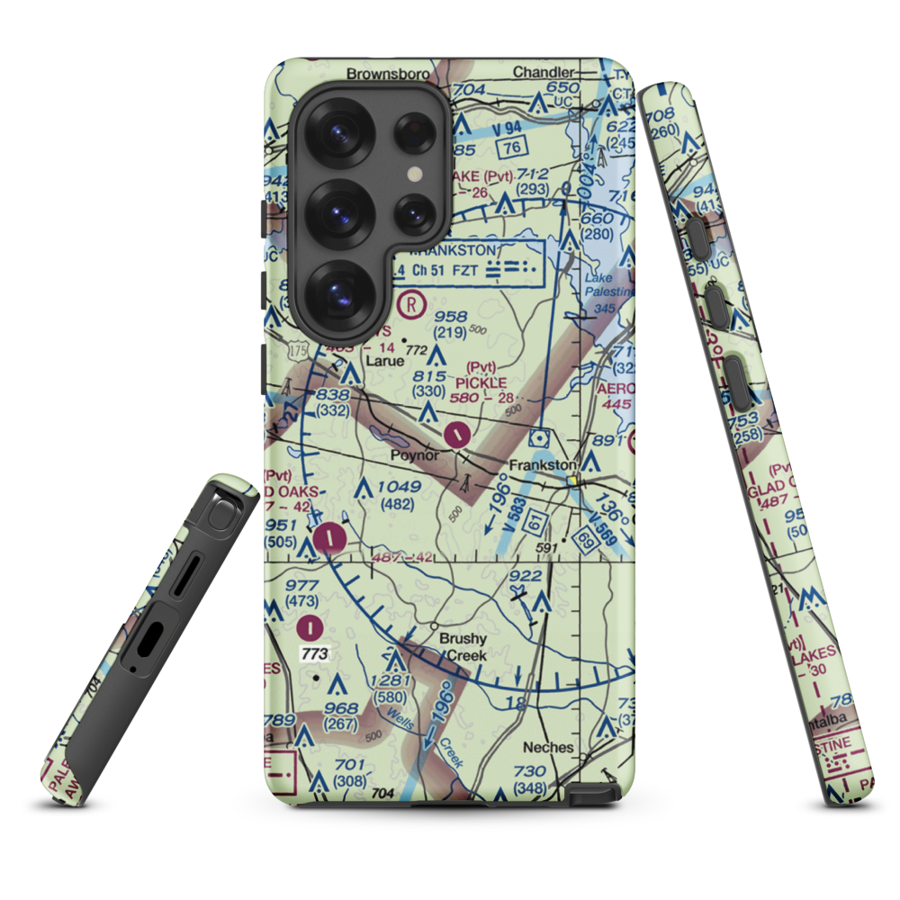 Pickle Plantation Airport (XS91) VFR Sectional Samsung Phone Case Samsung Galaxy S25 Ultra model shown