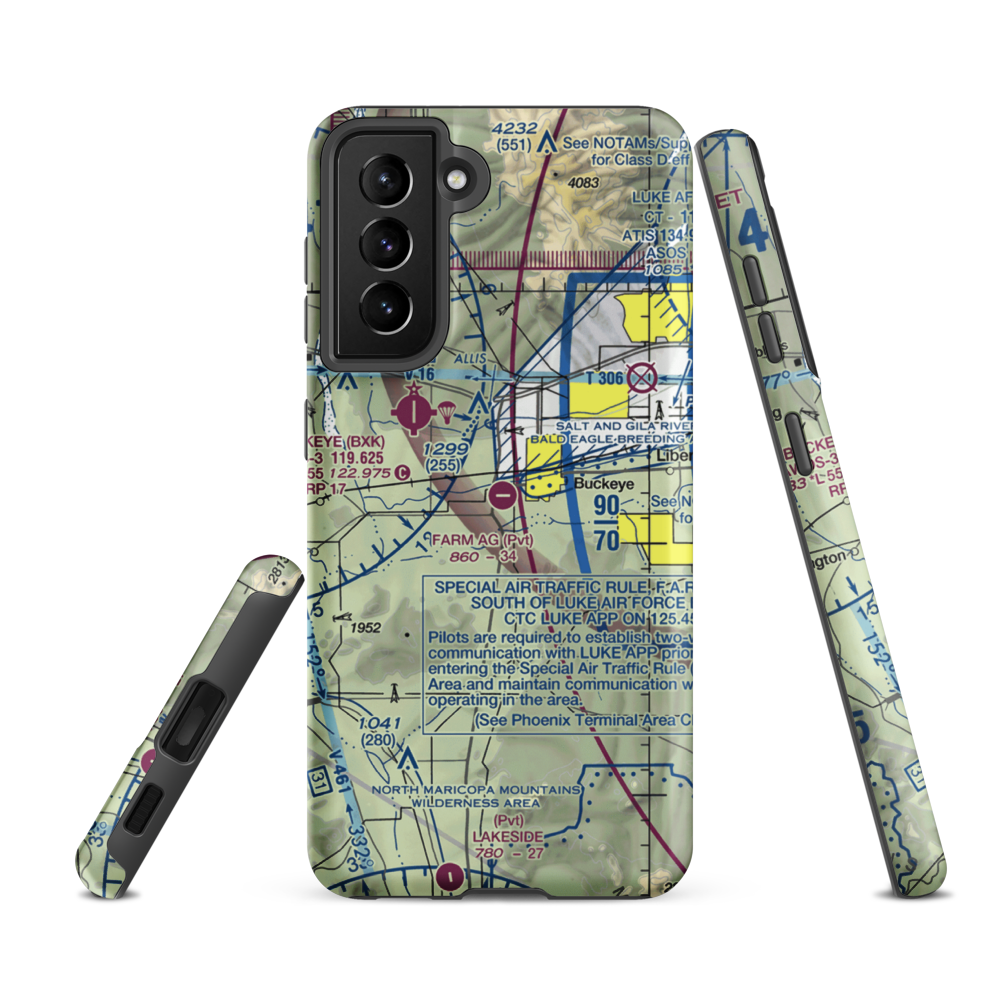 Pierce Airport (10AZ) VFR Sectional Samsung Phone Case Samsung Galaxy S21 FE model shown