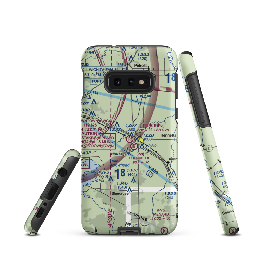 Pierce Airport (TE10) VFR Sectional Samsung Phone Case Samsung Galaxy S10e model shown
