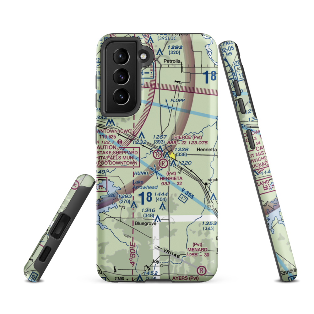 Pierce Airport (TE10) VFR Sectional Samsung Phone Case Samsung Galaxy S21 Ultra model shown