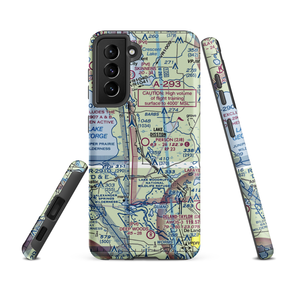 Pierson Municipal Airport (2J8) VFR Sectional Samsung Phone Case Samsung Galaxy S21 FE model shown