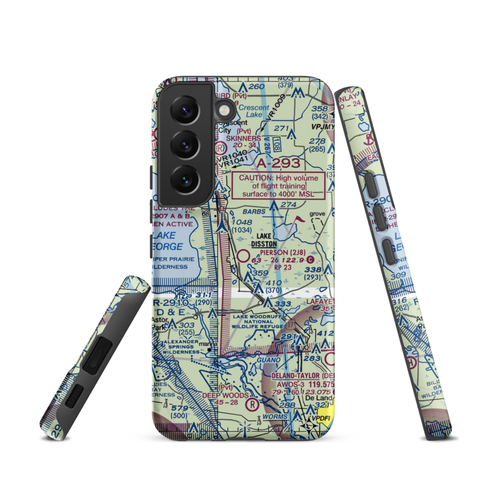 Pierson Municipal Airport (2J8) VFR Sectional Samsung Phone Case Samsung Galaxy S22 model shown