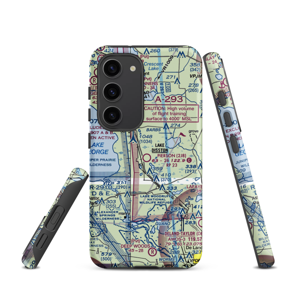 Pierson Municipal Airport (2J8) VFR Sectional Samsung Phone Case Samsung Galaxy S23 model shown