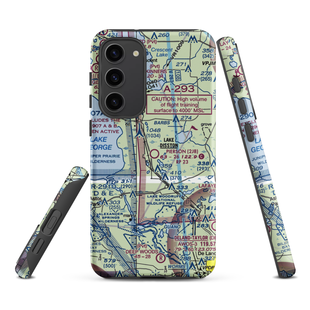 Pierson Municipal Airport (2J8) VFR Sectional Samsung Phone Case Samsung Galaxy S23 Plus model shown