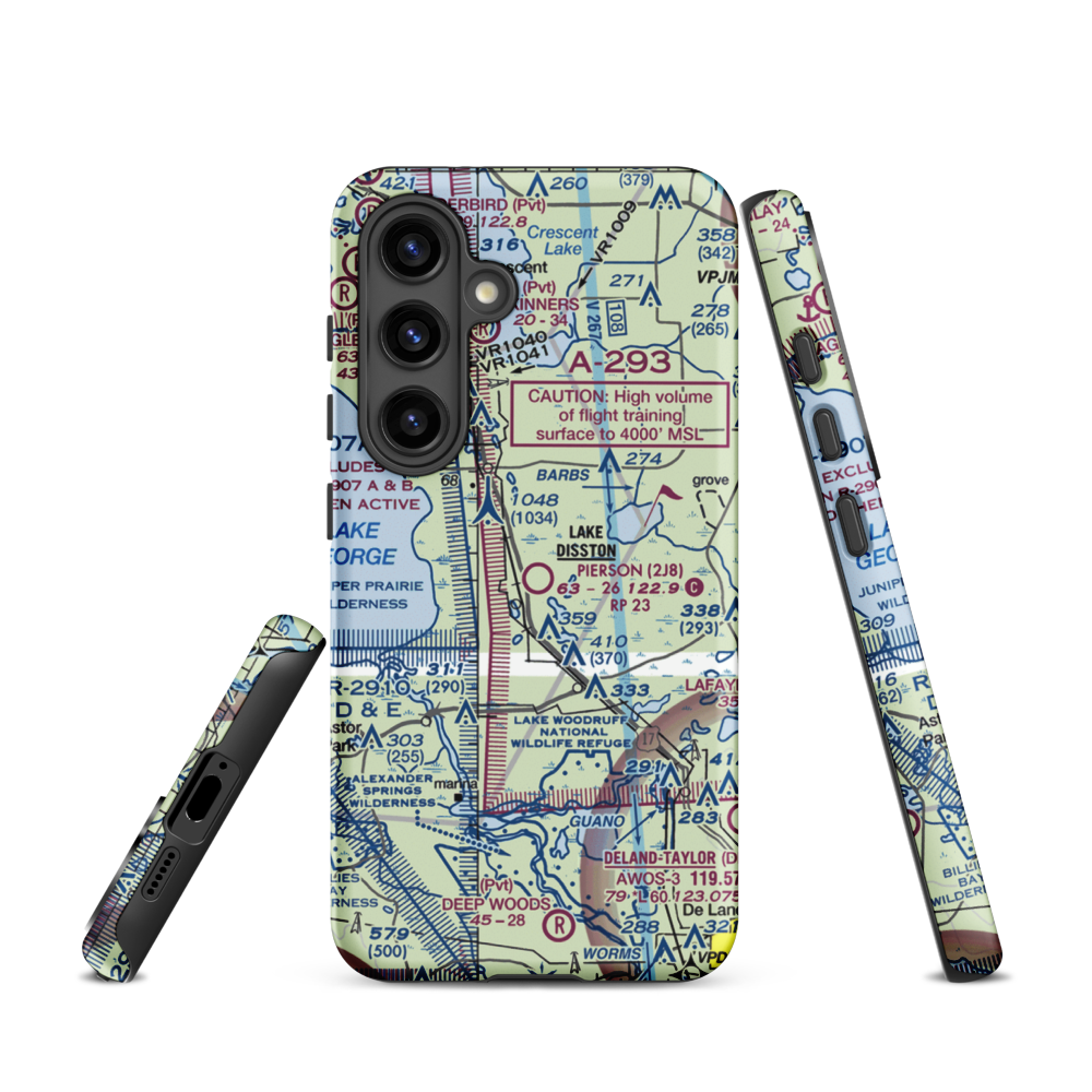 Pierson Municipal Airport (2J8) VFR Sectional Samsung Phone Case Samsung Galaxy S24 model shown