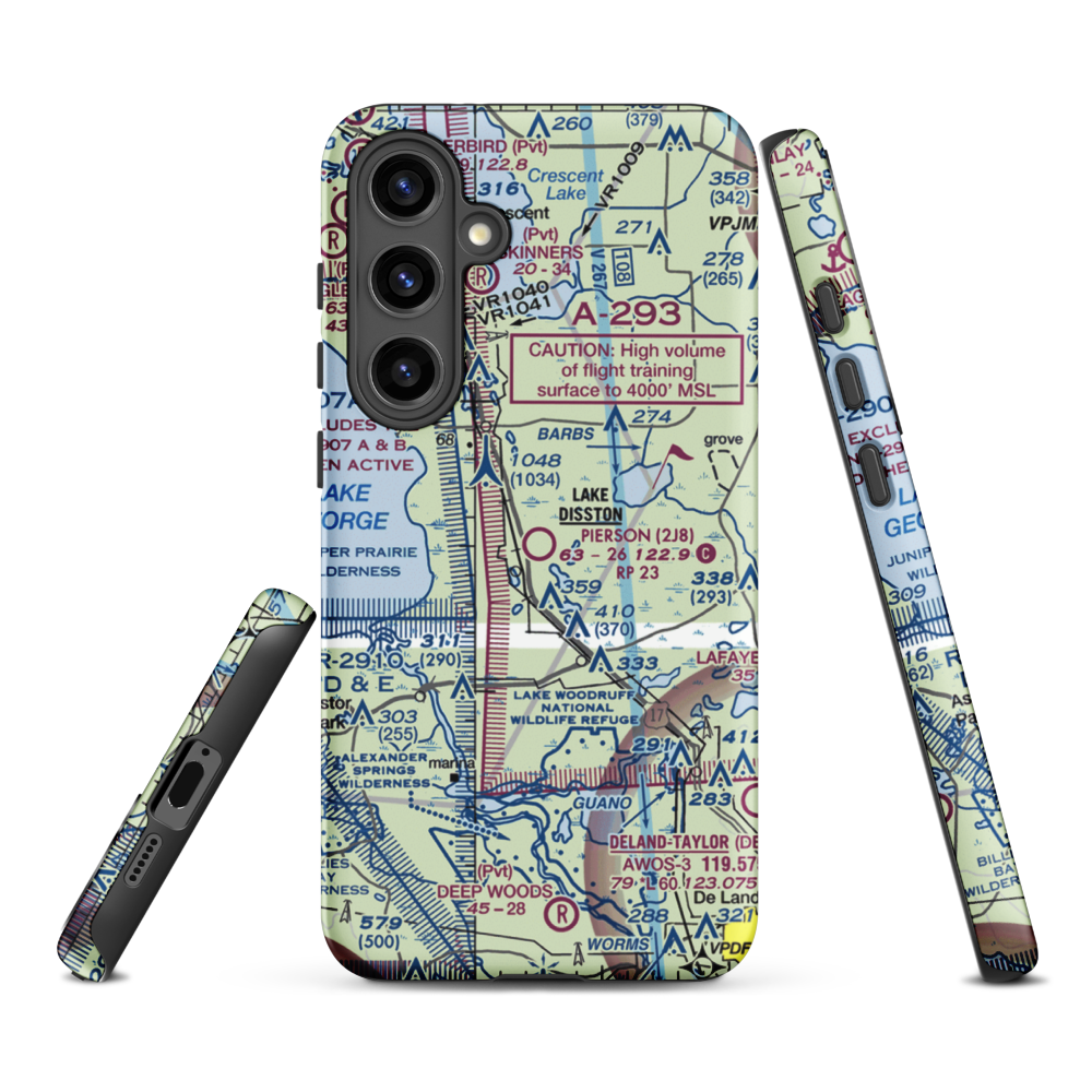 Pierson Municipal Airport (2J8) VFR Sectional Samsung Phone Case Samsung Galaxy S24 Plus model shown