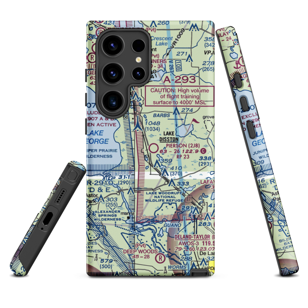Pierson Municipal Airport (2J8) VFR Sectional Samsung Phone Case Samsung Galaxy S24 Ultra model shown