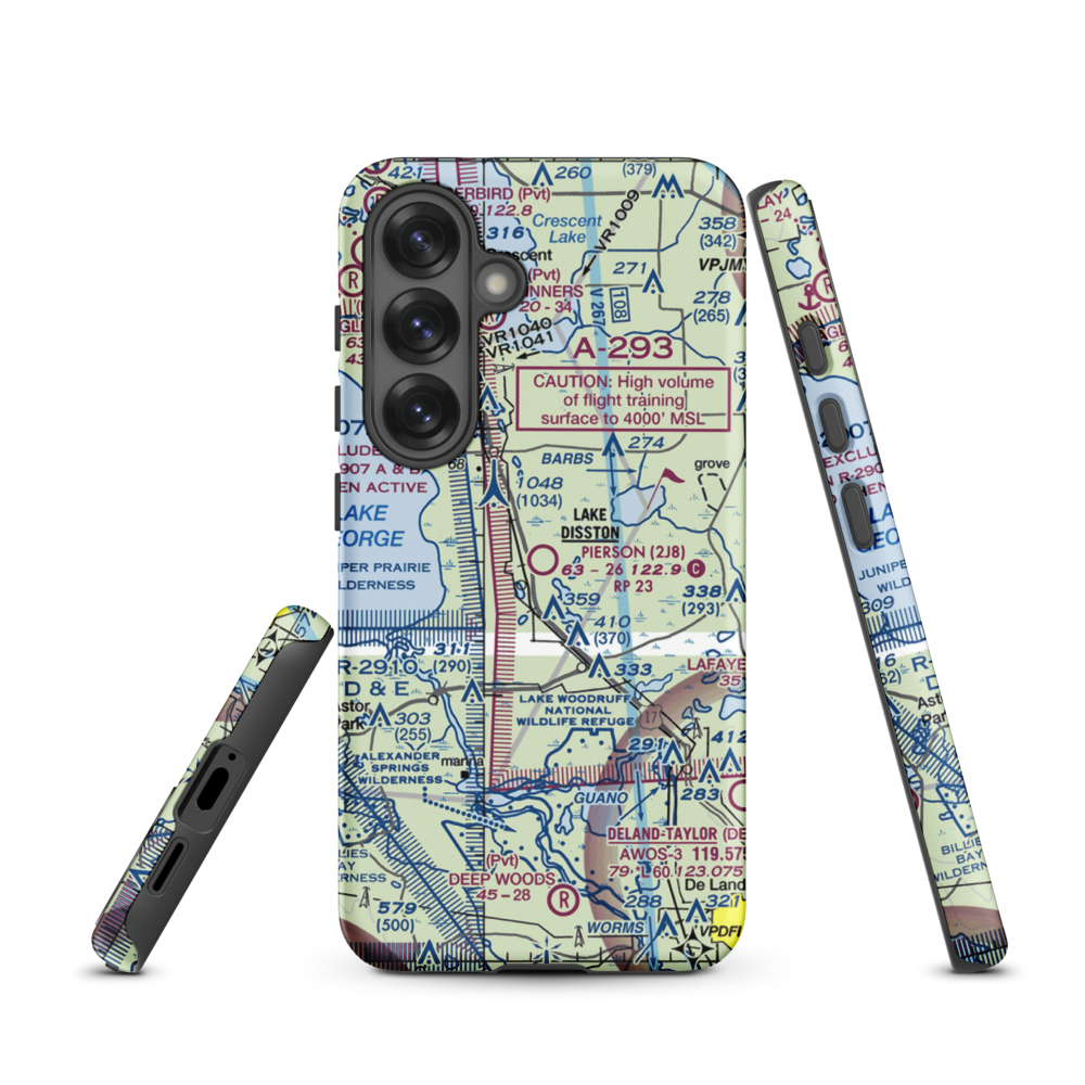 Pierson Municipal Airport (2J8) VFR Sectional Samsung Phone Case Samsung Galaxy S25 model shown