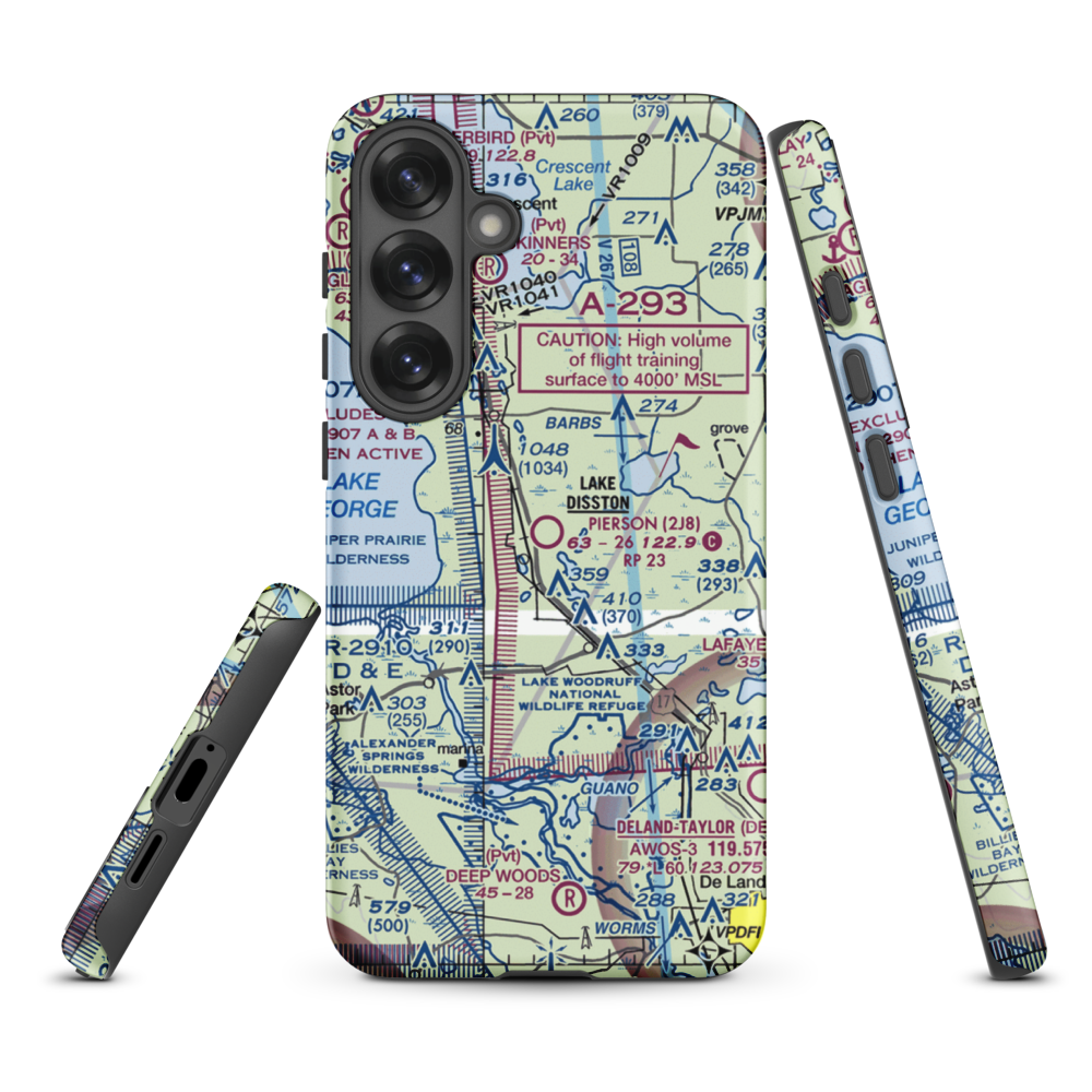 Pierson Municipal Airport (2J8) VFR Sectional Samsung Phone Case Samsung Galaxy S25 Plus model shown
