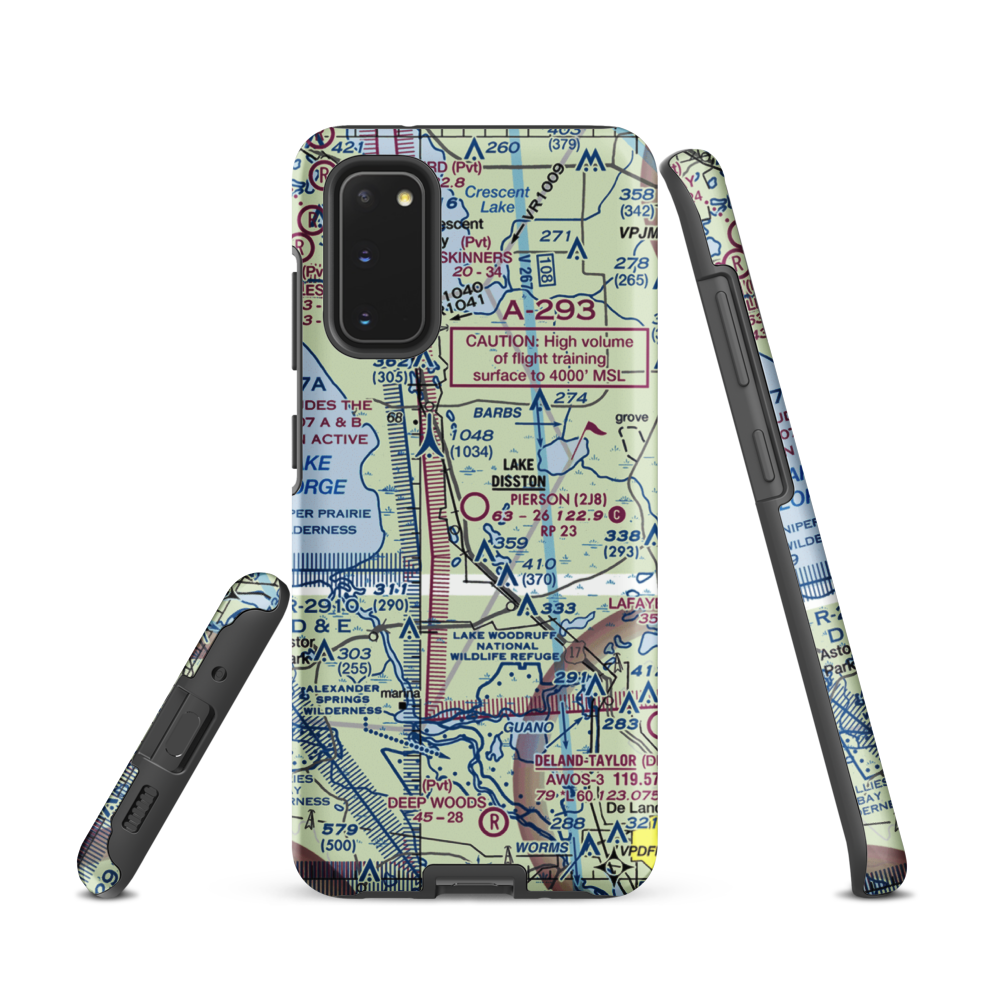 Pierson Municipal Airport (2J8) VFR Sectional Samsung Phone Case Samsung Galaxy S20 model shown