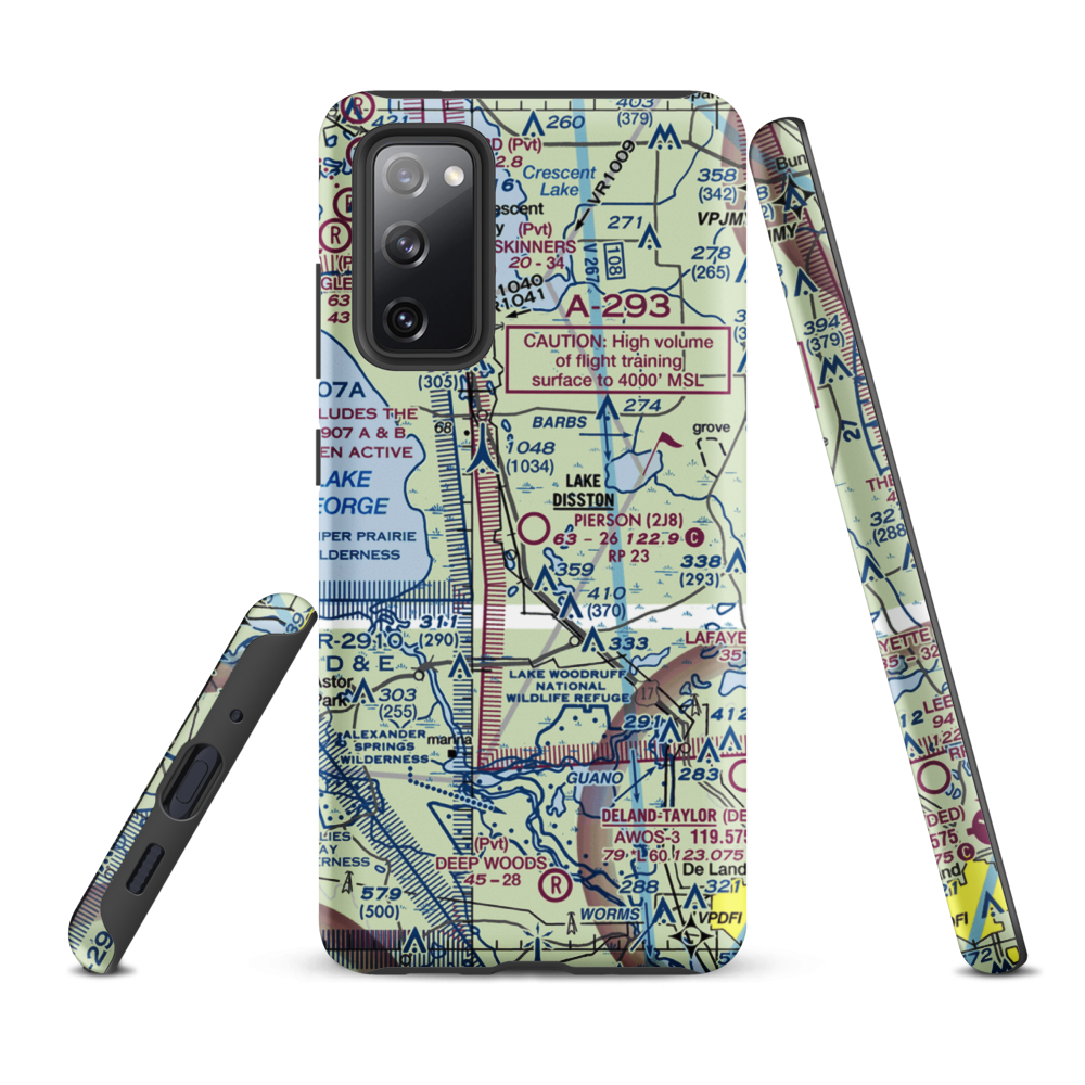 Pierson Municipal Airport (2J8) VFR Sectional Samsung Phone Case Samsung Galaxy S20 FE model shown