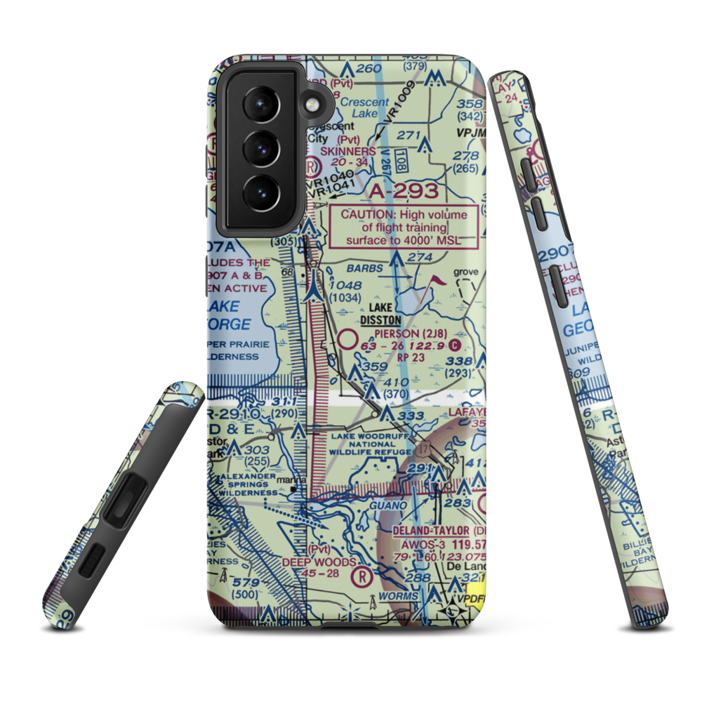 Pierson Municipal Airport (2J8) VFR Sectional Samsung Phone Case Samsung Galaxy S21 Plus model shown