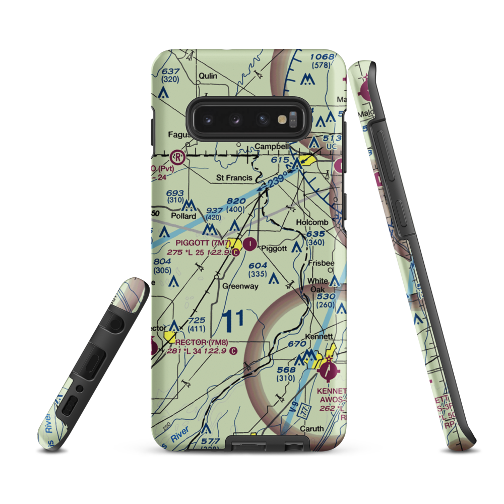 Piggott Municipal Airport (7M7) VFR Sectional Samsung Phone Case Samsung Galaxy S10 Plus model shown