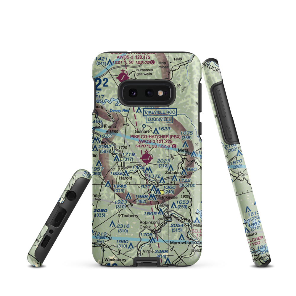 Pike County-Hatcher Field (PBX) VFR Sectional Samsung Phone Case Samsung Galaxy S10e model shown