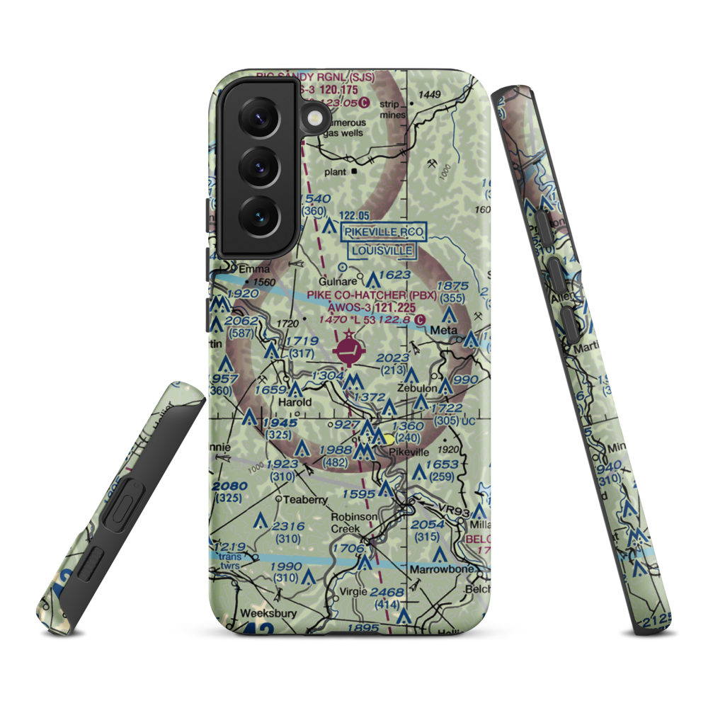 Pike County-Hatcher Field (PBX) VFR Sectional Samsung Phone Case Samsung Galaxy S22 Plus model shown