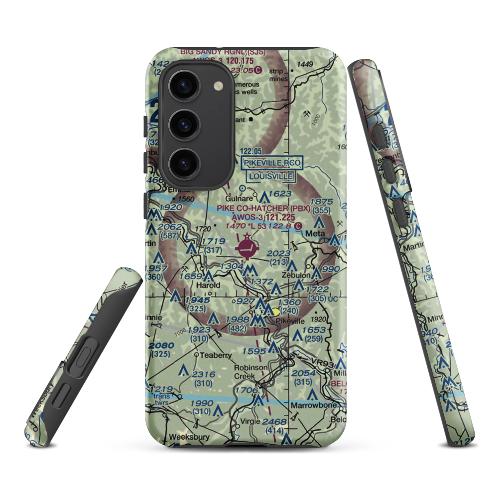 Pike County-Hatcher Field (PBX) VFR Sectional Samsung Phone Case Samsung Galaxy S23 Plus model shown