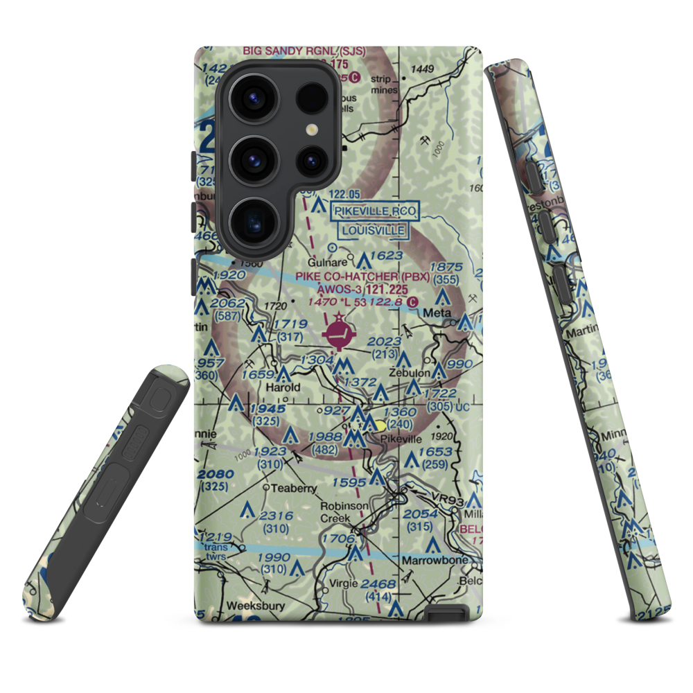 Pike County-Hatcher Field (PBX) VFR Sectional Samsung Phone Case Samsung Galaxy S23 Ultra model shown
