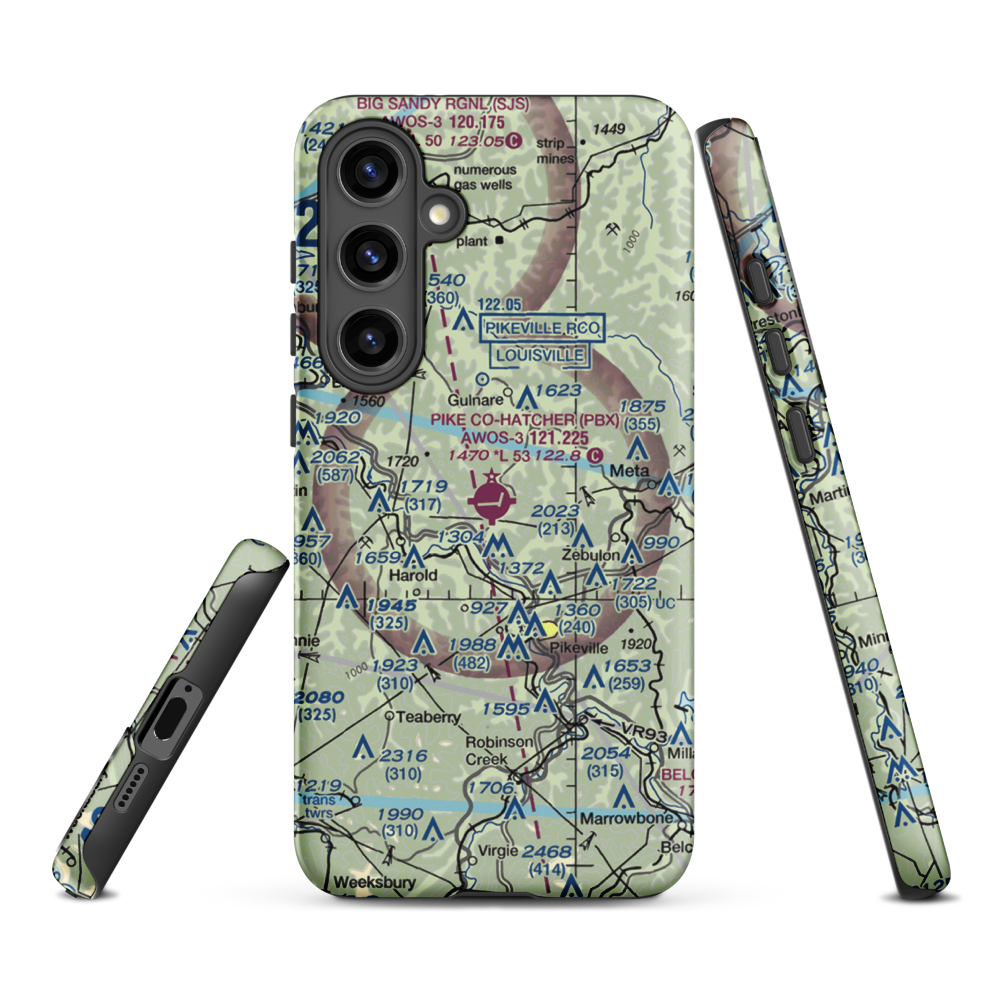 Pike County-Hatcher Field (PBX) VFR Sectional Samsung Phone Case Samsung Galaxy S24 Plus model shown
