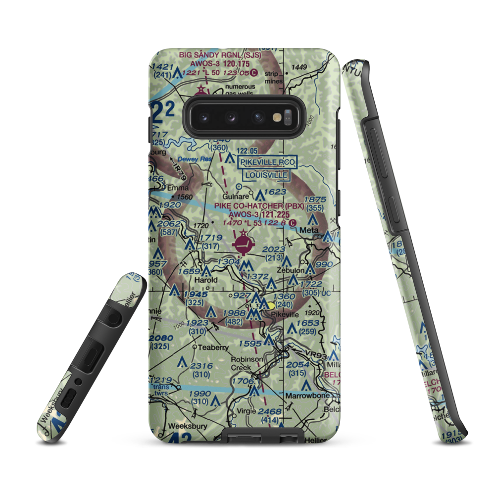 Pike County-Hatcher Field (PBX) VFR Sectional Samsung Phone Case Samsung Galaxy S10 Plus model shown